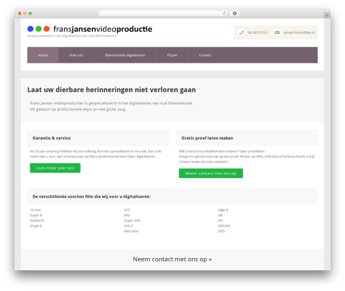 Insider best WordPress video theme - jansenvideoprodukties.nl