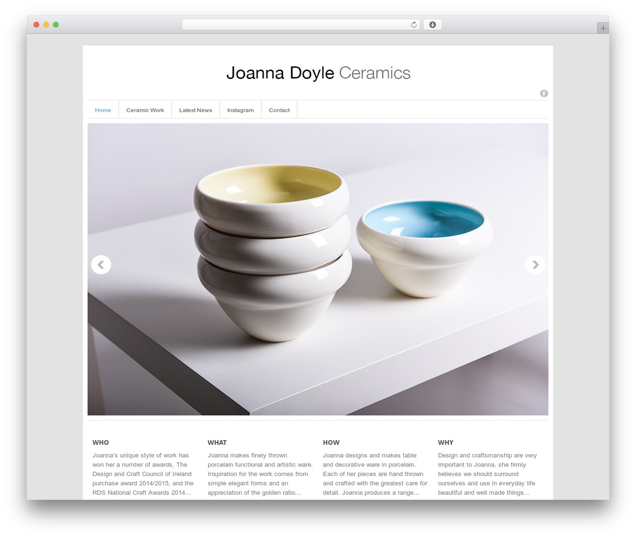 WordPress theme InterStellar - joannadoyleceramics.ie