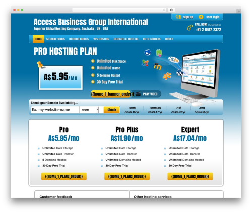 PHP Hosting WordPress theme - accessbga.com