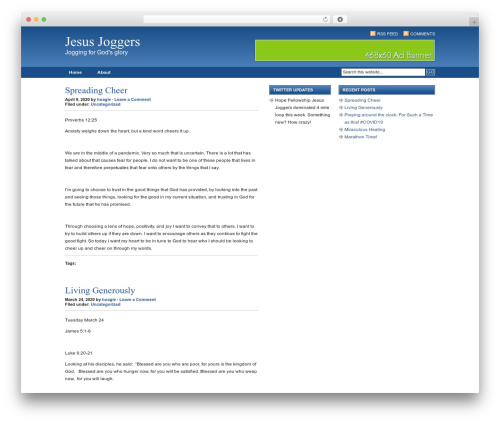 Revolution Code Blue top WordPress theme - jesusjogger.com