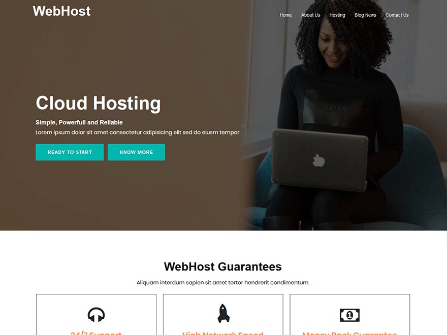 WordPress theme Webhost