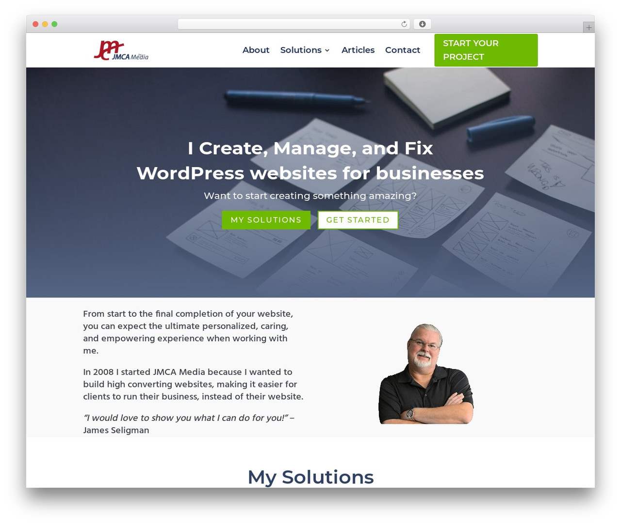 Divi WordPress theme - jmcamedia.com