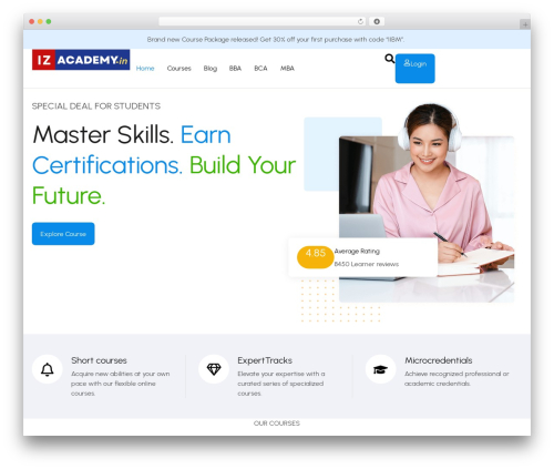 Learnpress upsell WordPress plugin - izacademy.in