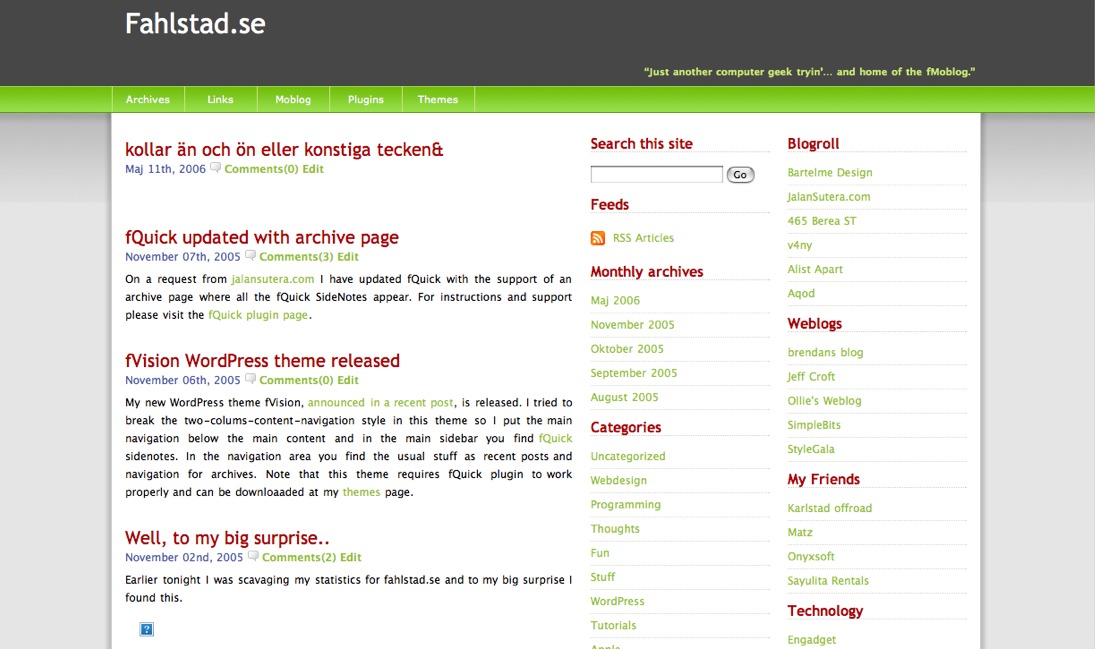 fUnique WordPress theme by Fredrik Fahlstad