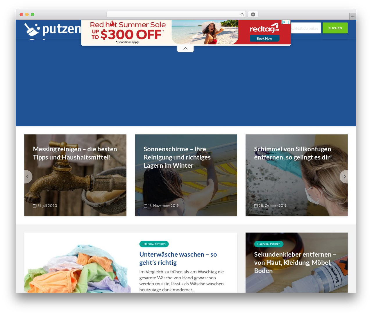 Gridlove WordPress theme - putzen.de