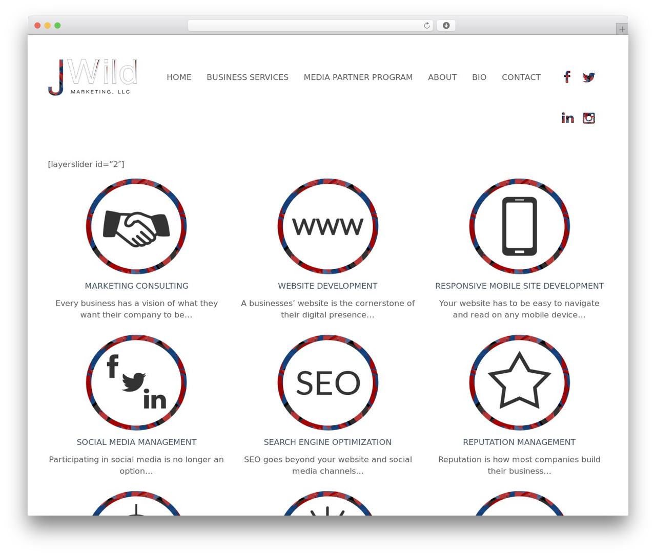 Smartbox WordPress theme - jwildmarketing.com