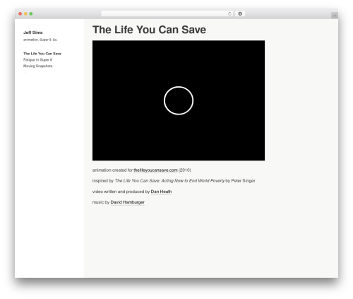 Touchfolio WordPress theme design - jeffsims.net