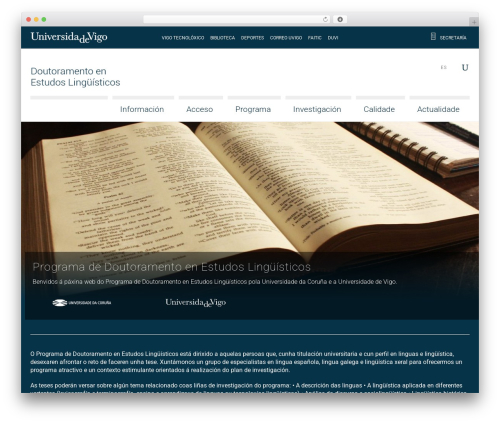 UVigo Multipurpose WordPress Theme premium WordPress theme - doutoramento-eling.uvigo.es