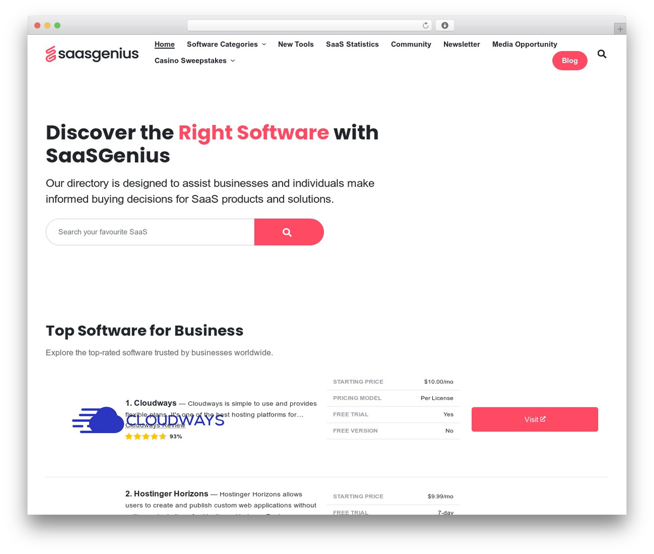 WordPress theme boostium2 - saasgenius.com