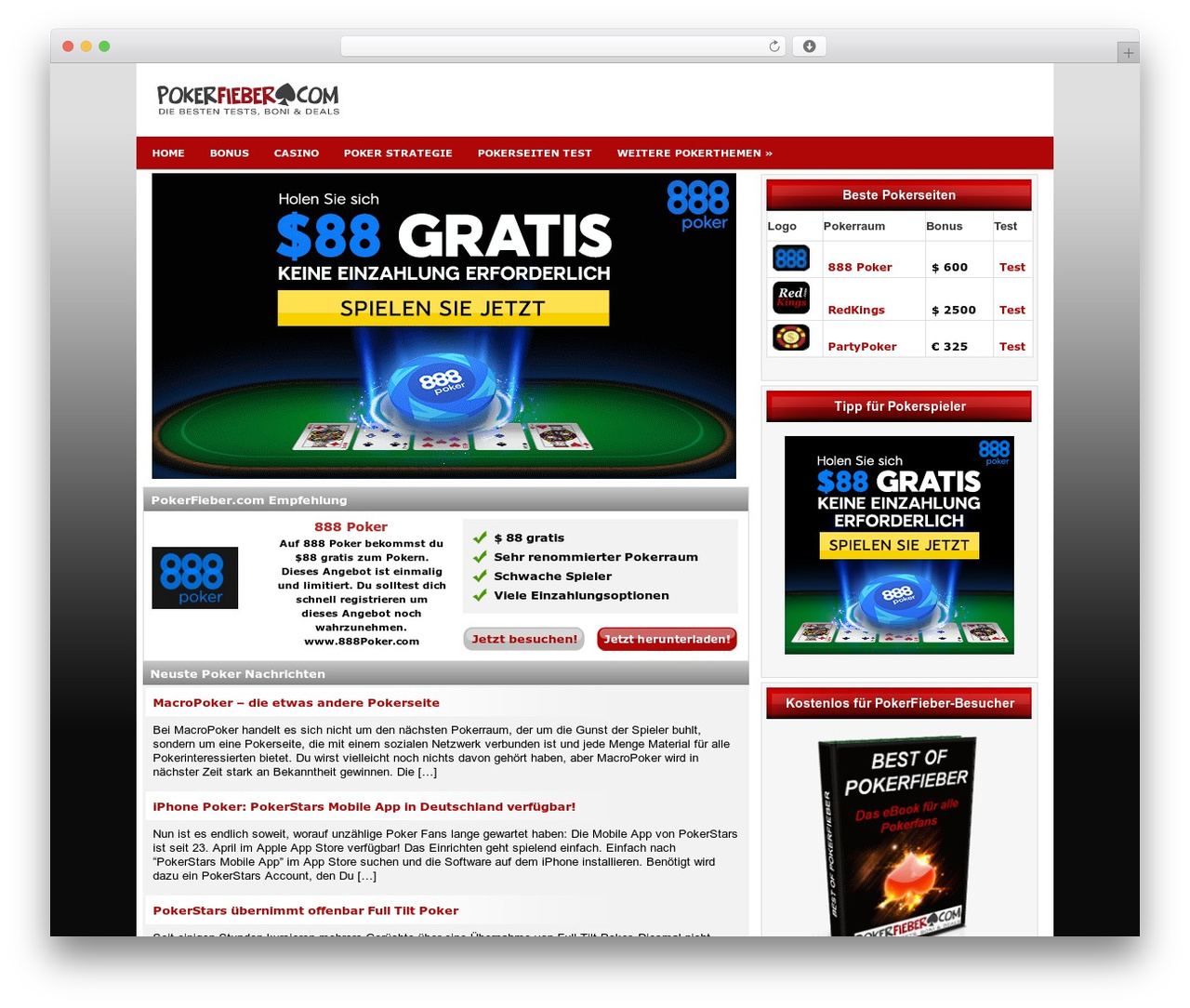 WordPress theme Prototype - pokerfieber.com WordPress theme Prototype - pokerfieber.com