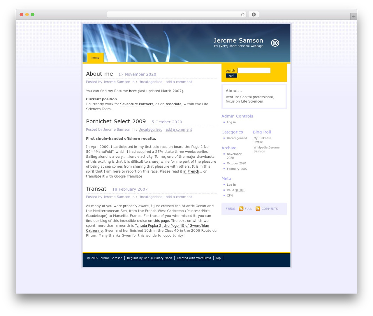 WordPress theme Regulus - jerome.e-samson.org WordPress theme Regulus - jerome.e-samson.org