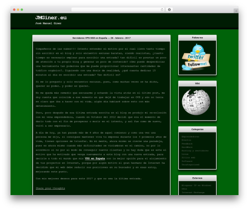 WordPress theme Terminally - jmginer.eu