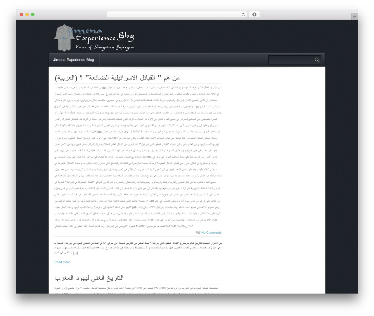 Complexity WordPress theme - jimenaexperience.org