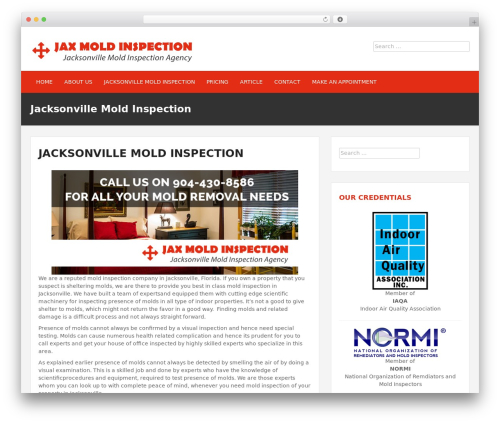 Devion best WordPress theme - jaxmoldinspection.com