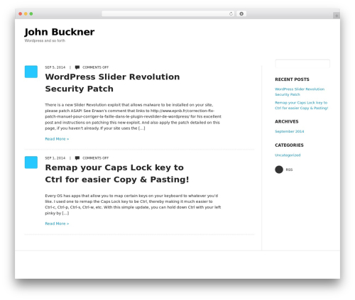 Focused WordPress theme design - johnbuckner.com