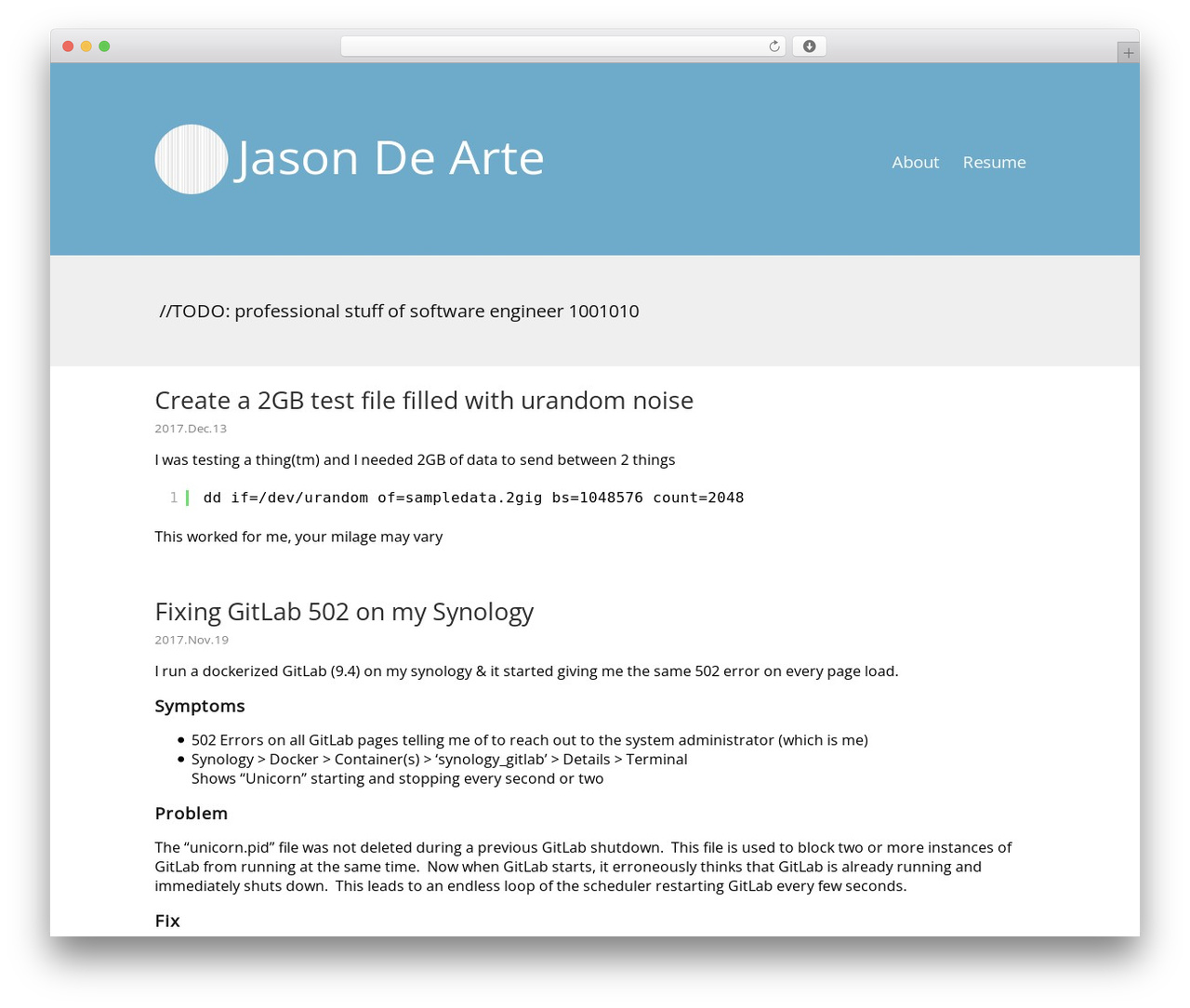 NewPersonal theme WordPress - jasondearte.com