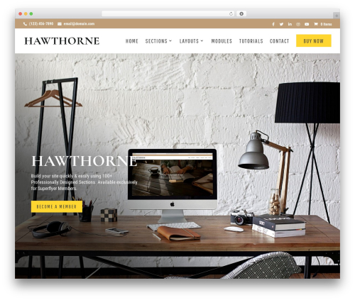 Divi WordPress theme - hawthorne.madebysuperfly.com