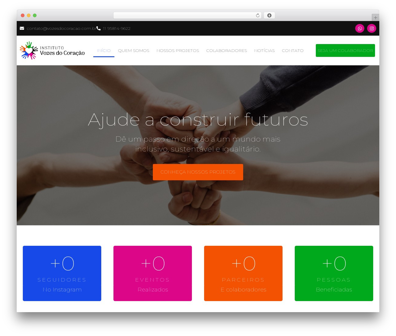 Hello Elementor theme WordPress - vozesdocoracao.com.br