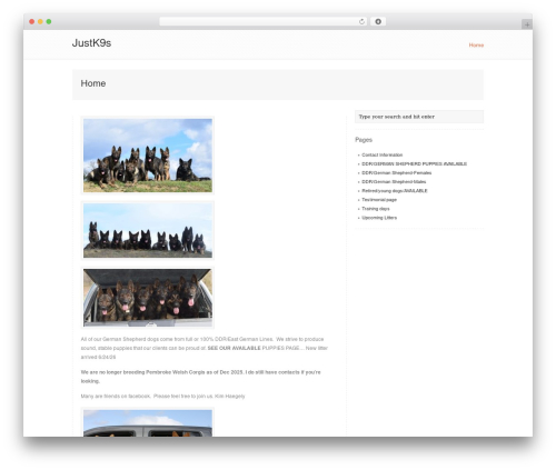 inLine WordPress website theme - justk9s.com