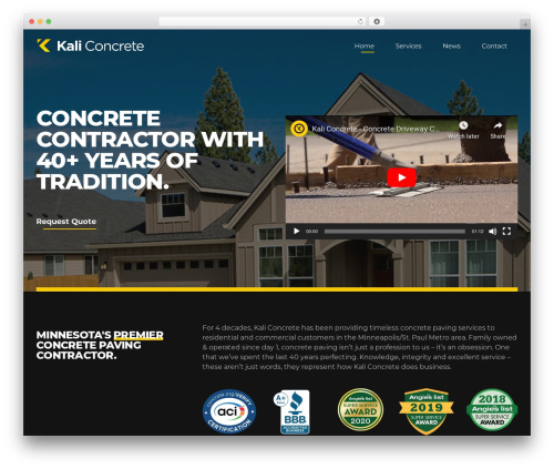 Konstrakt WordPress theme design - kaliconcrete.com