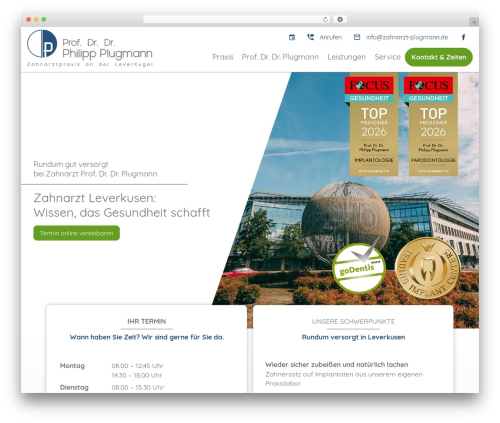 Plugmann Theme WordPress theme - zahnarzt-plugmann.de