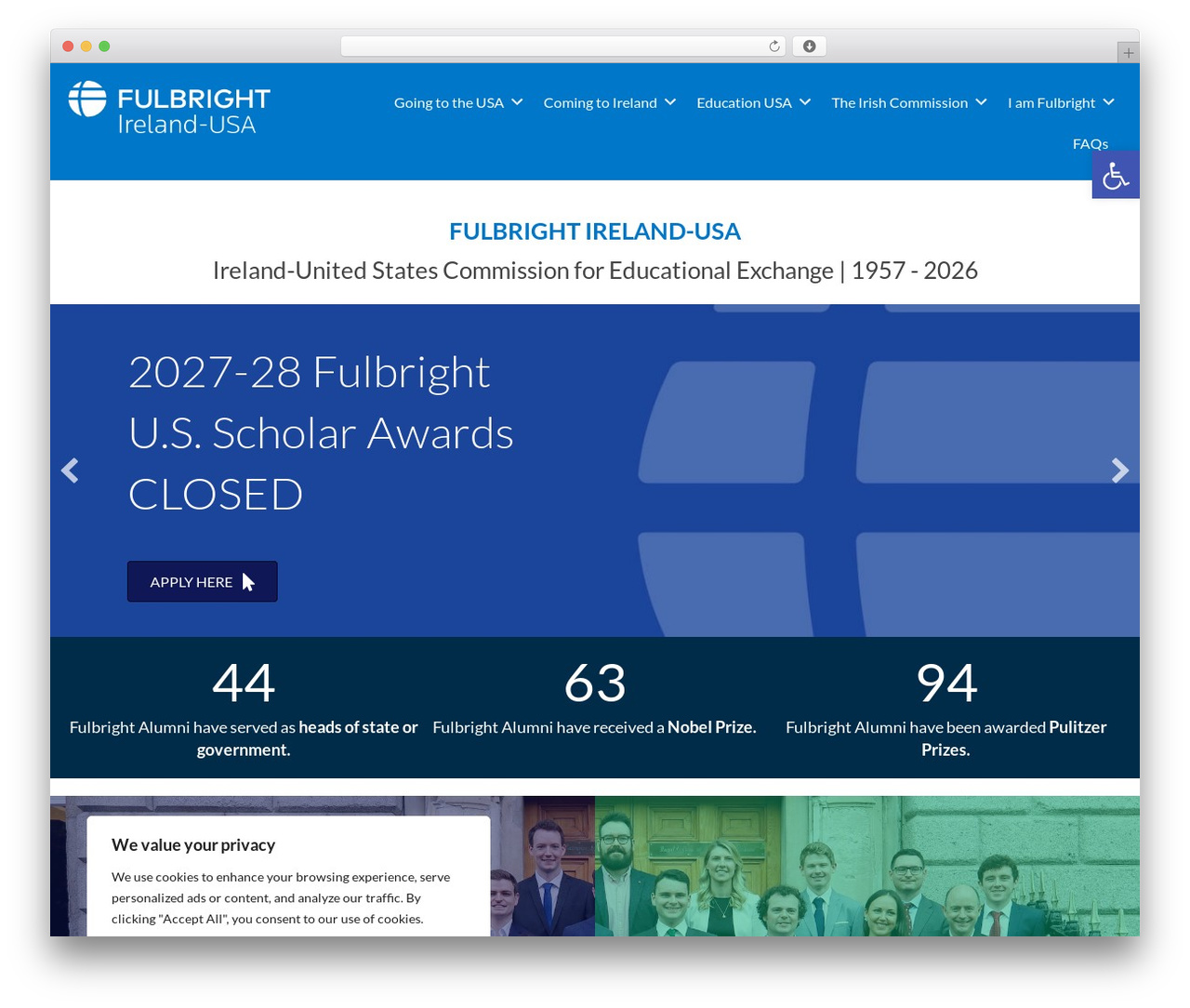 WordPress theme Beaver Builder Theme - fulbright.ie