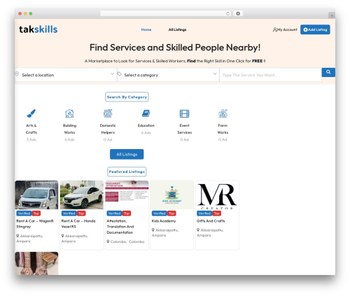 Classified listing toolkits WordPress plugin - takskills.com