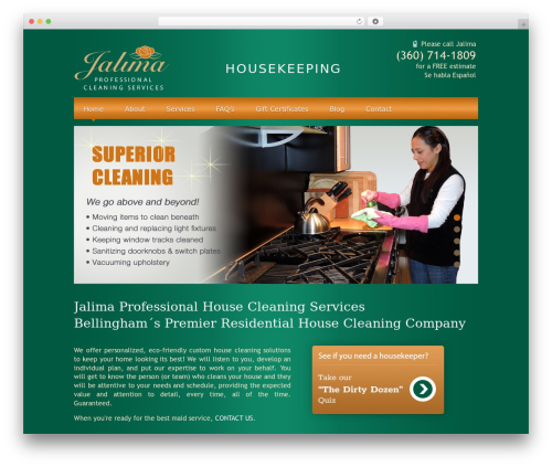 Best WordPress theme BlackBird Pro Responsive Theme - jalimaprofessionalcleaning.com