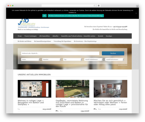 Casanova WordPress theme - jho-immobilien.de