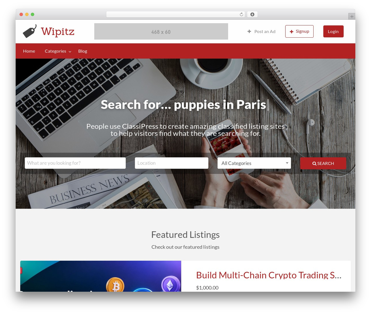 ClassiPress WordPress theme - wipitz.com