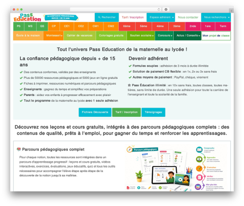 Cornerstone, for Wordpress premium WordPress theme - pass-education.fr