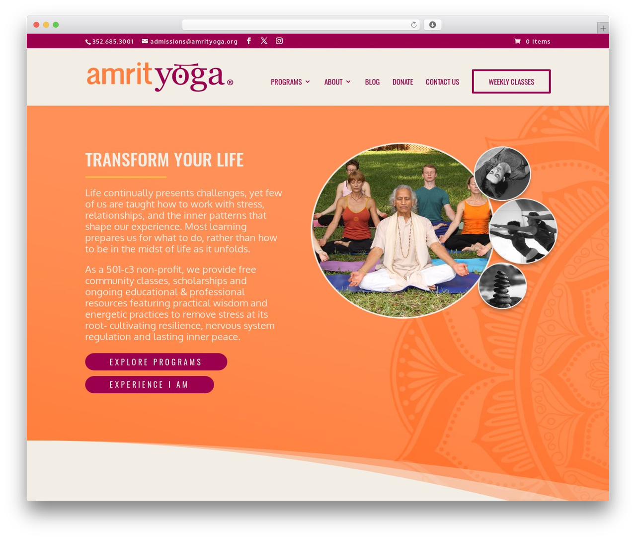 Amrit Yoga Foundation, Inc. WordPress theme - amrityoga.org