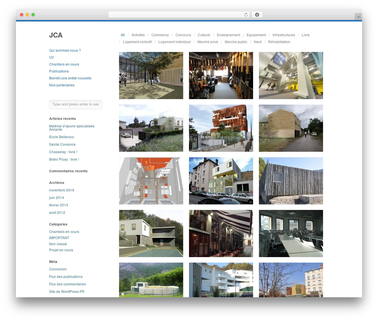 Infinity WordPress page theme - jeromecaillearchitecte.com