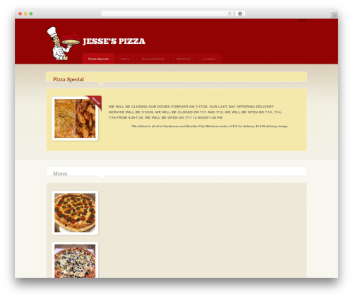 Jesse theme WordPress - jessespizza.com
