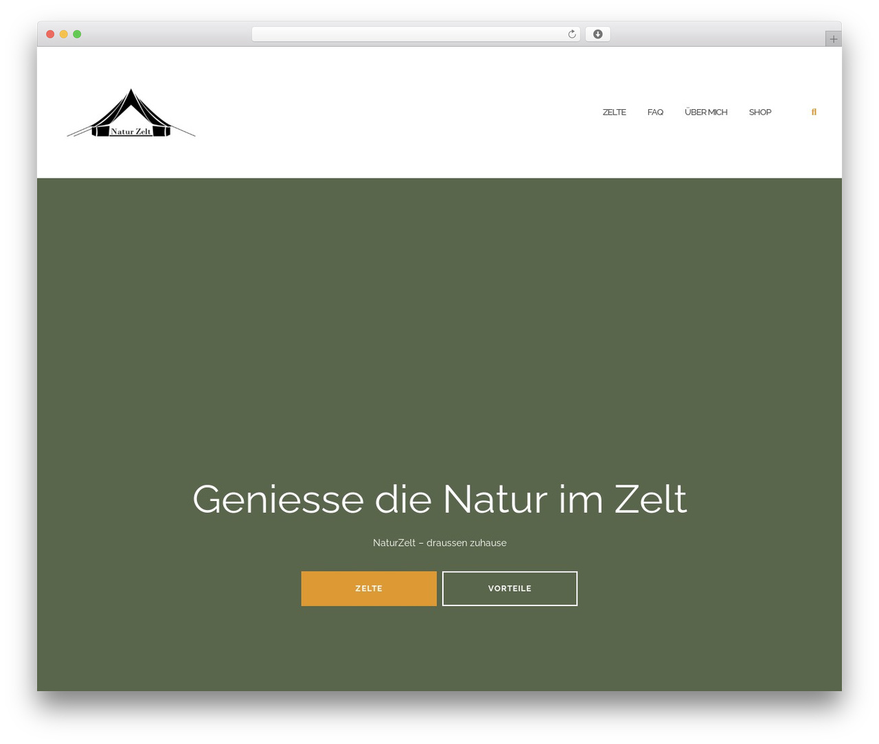 Shapely WordPress theme - naturzelt.ch