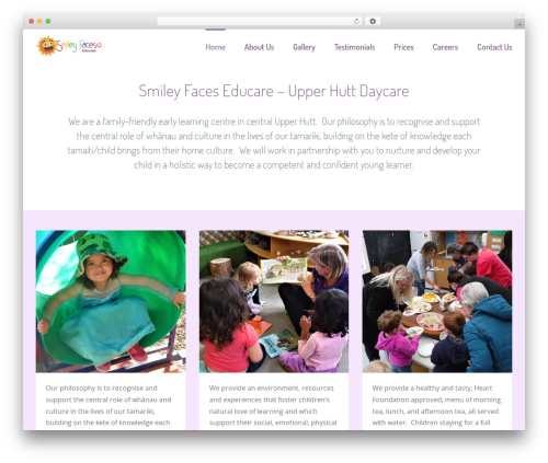Smiley Faces Educare WordPress theme design - smileyfaces.co.nz