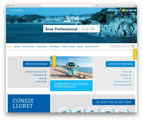 Theme WordPress Sala de premsa - professionals.lloretdemar.org