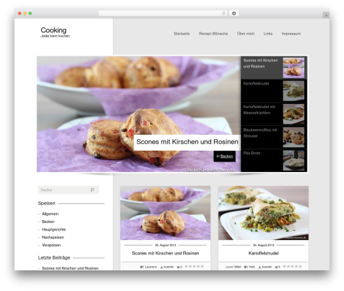 WordPress theme Cooking - jederkannkochen.de