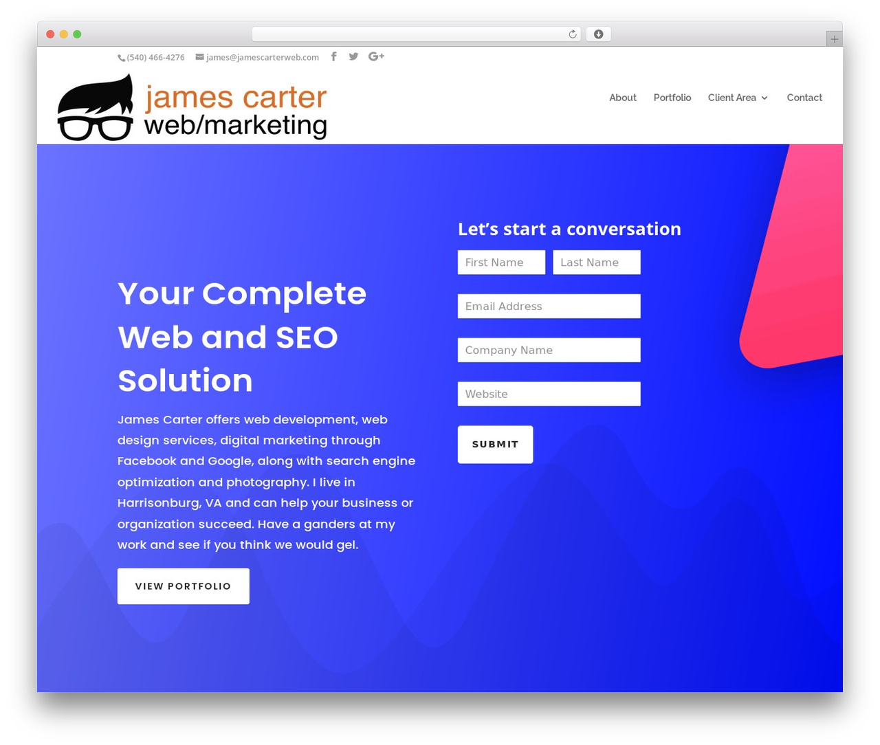 WordPress theme Divi - jamescarterweb.com