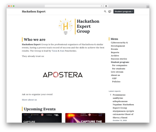 WordPress theme HE-theme - hackathon.expert