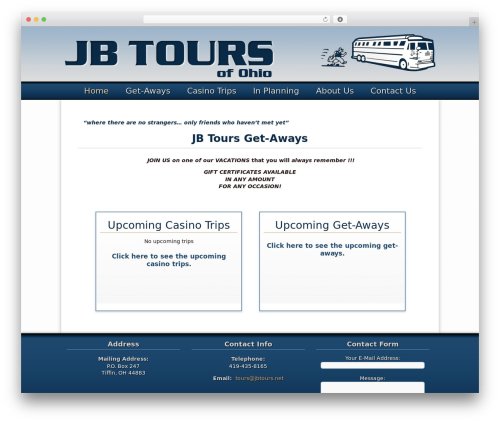 WordPress theme JB Tours - jbtours.net