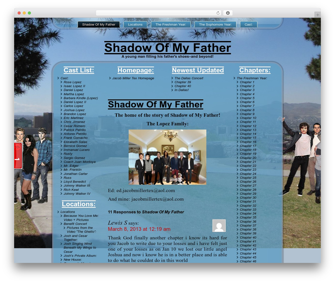 WordPress theme Shadow Front - jacobmillertex.com/wp/shadowofmyfather