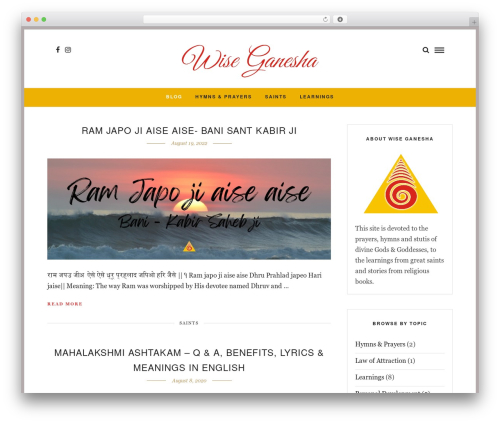 WP theme Lets Blog - wiseganesha.com