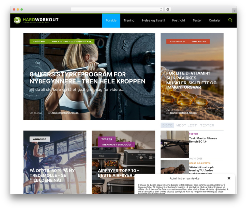 Hardworkout WordPress theme - hardworkout.no