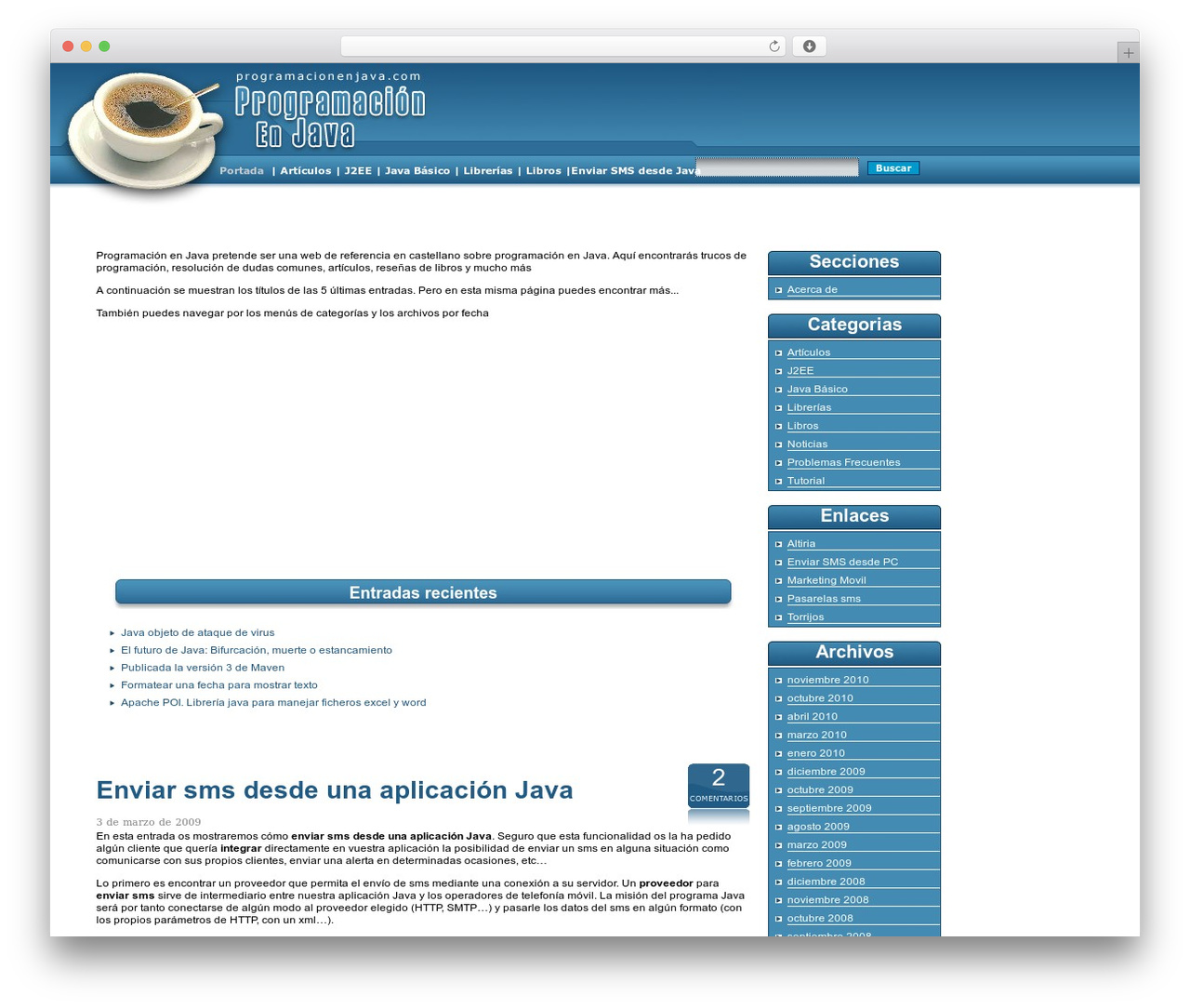 Programacion en Java WordPress page theme - programacionenjava.com