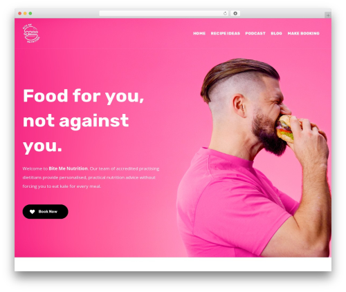 WordPress website theme Create - www.bitemenutrition.com.au