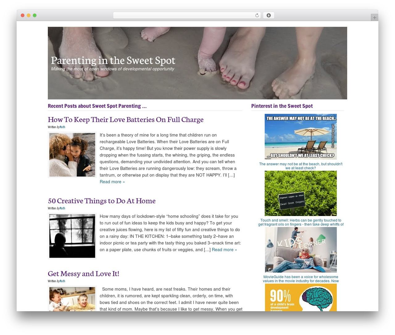Catalyst WordPress website theme - parentingsweetspot.com