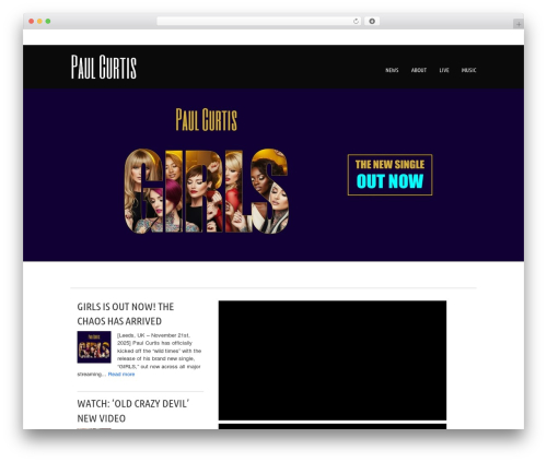 Musicpro WordPress theme design - paulcurtismusic.com