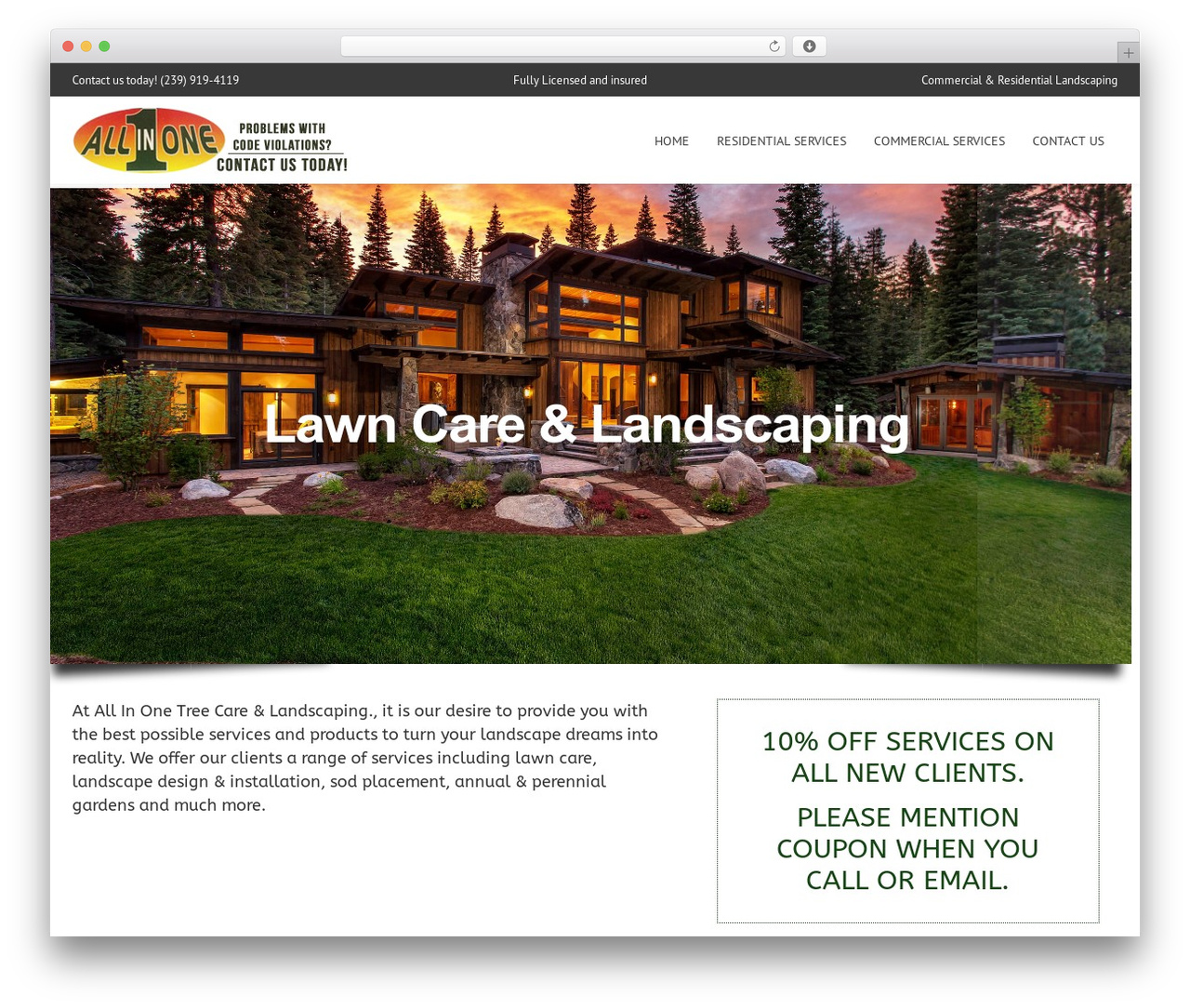 Theme WordPress UnfinityPlus - allinonetreecareandlandscape.com