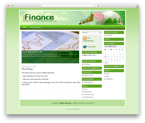 WordPress theme iFinance - wealth-generator.com